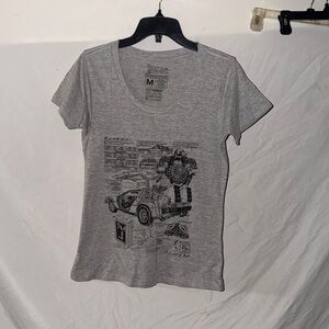 Women's Gray back to the future Short Sleeve Tee